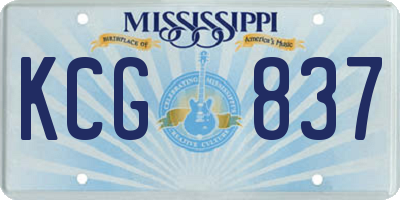 MS license plate KCG837