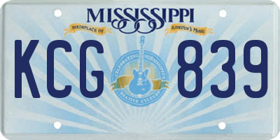 MS license plate KCG839