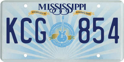 MS license plate KCG854