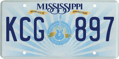 MS license plate KCG897