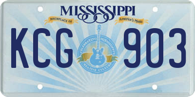 MS license plate KCG903