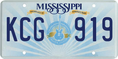 MS license plate KCG919