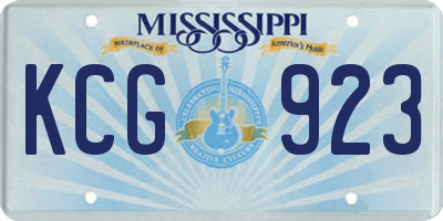 MS license plate KCG923