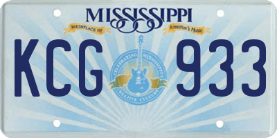 MS license plate KCG933