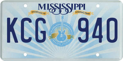MS license plate KCG940