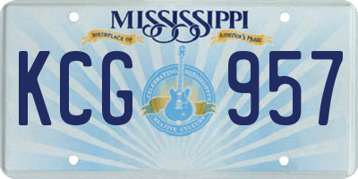 MS license plate KCG957