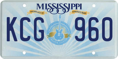 MS license plate KCG960