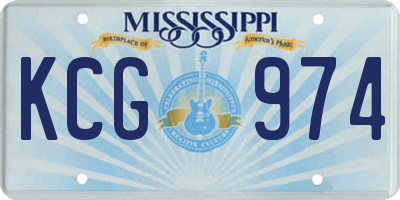 MS license plate KCG974