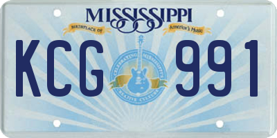 MS license plate KCG991