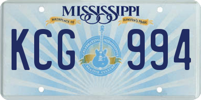 MS license plate KCG994