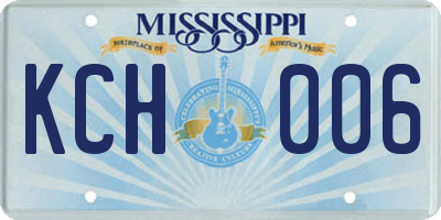 MS license plate KCH006