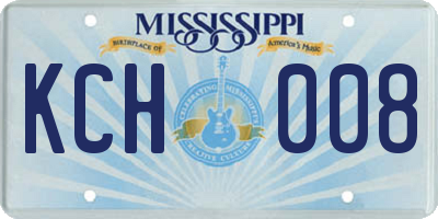 MS license plate KCH008
