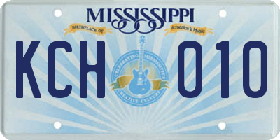 MS license plate KCH010