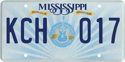 MS license plate KCH017