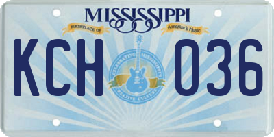 MS license plate KCH036