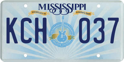 MS license plate KCH037