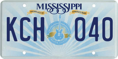 MS license plate KCH040
