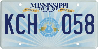 MS license plate KCH058