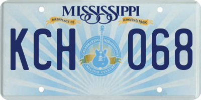 MS license plate KCH068