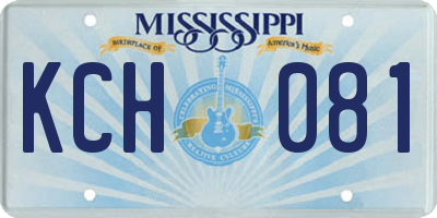 MS license plate KCH081
