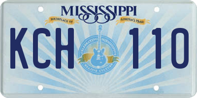 MS license plate KCH110