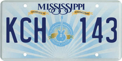 MS license plate KCH143