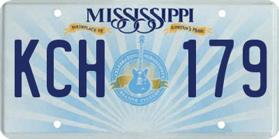 MS license plate KCH179