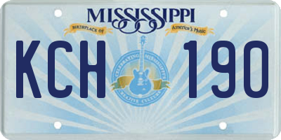 MS license plate KCH190