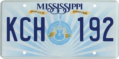 MS license plate KCH192