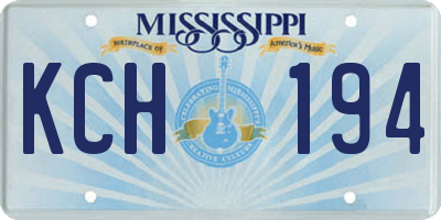 MS license plate KCH194