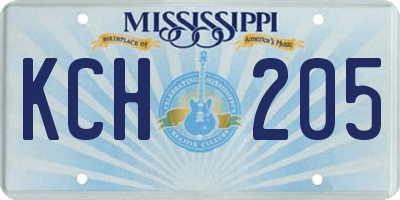 MS license plate KCH205