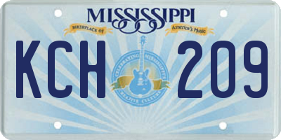MS license plate KCH209