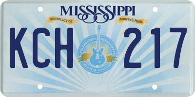 MS license plate KCH217