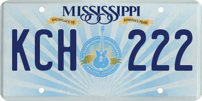 MS license plate KCH222
