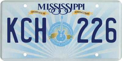 MS license plate KCH226
