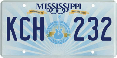 MS license plate KCH232
