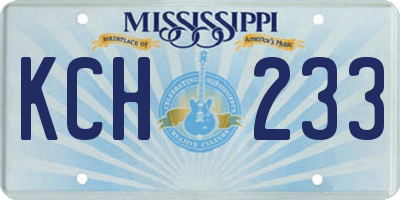 MS license plate KCH233