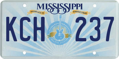 MS license plate KCH237