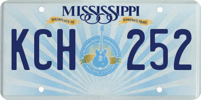 MS license plate KCH252