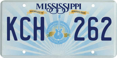 MS license plate KCH262