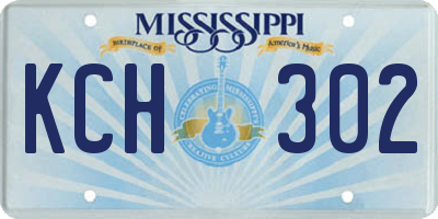 MS license plate KCH302