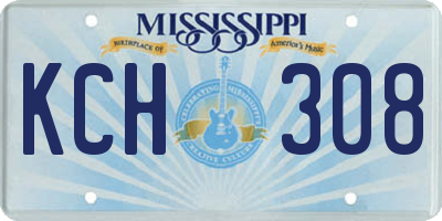 MS license plate KCH308