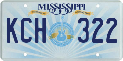 MS license plate KCH322