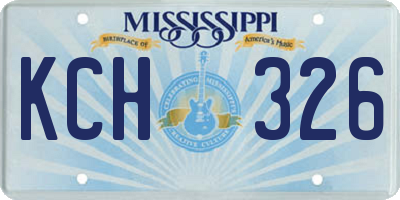 MS license plate KCH326