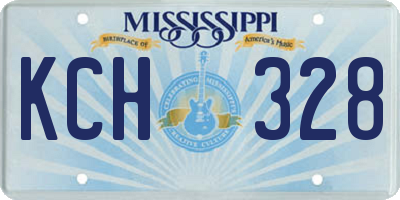 MS license plate KCH328