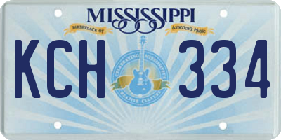 MS license plate KCH334