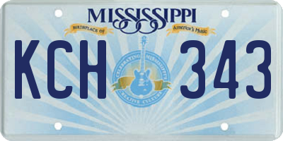 MS license plate KCH343