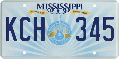 MS license plate KCH345