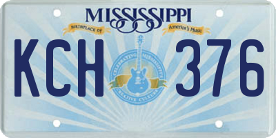MS license plate KCH376