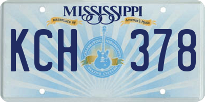 MS license plate KCH378